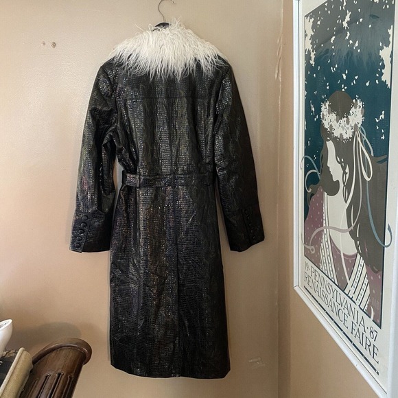 Free People Black Penny Lane Coat Vegan Midnight Train Duster Size M NWT $298 - Picture 11 of 12